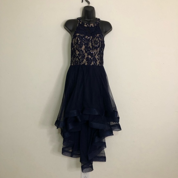 Speechless Dresses & Skirts - Speechless Navy & Nude Halter High-Low Dress - Size 7 - NWT